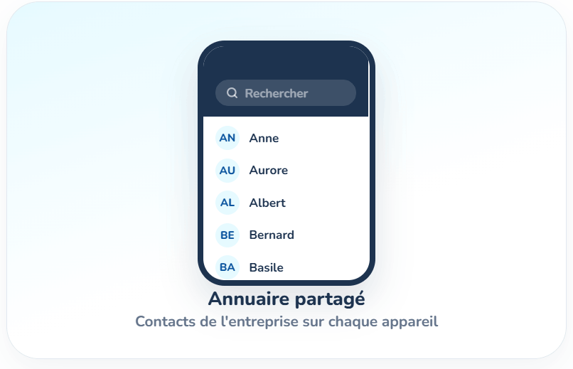 Tous vos contacts professionnels accessibles d'un simple clic